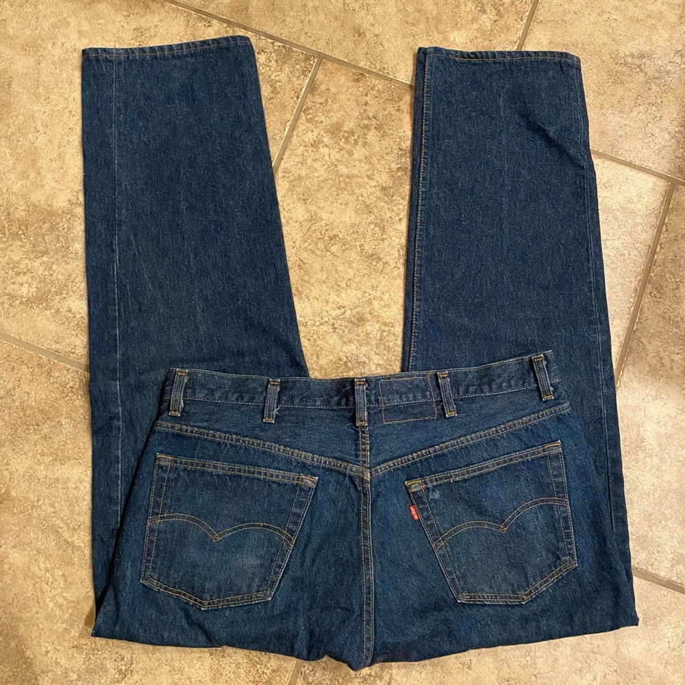 VINTAGE 90s Mens Levis Made in USA 501 Jeans 42x33 Dark Wash 501-0000